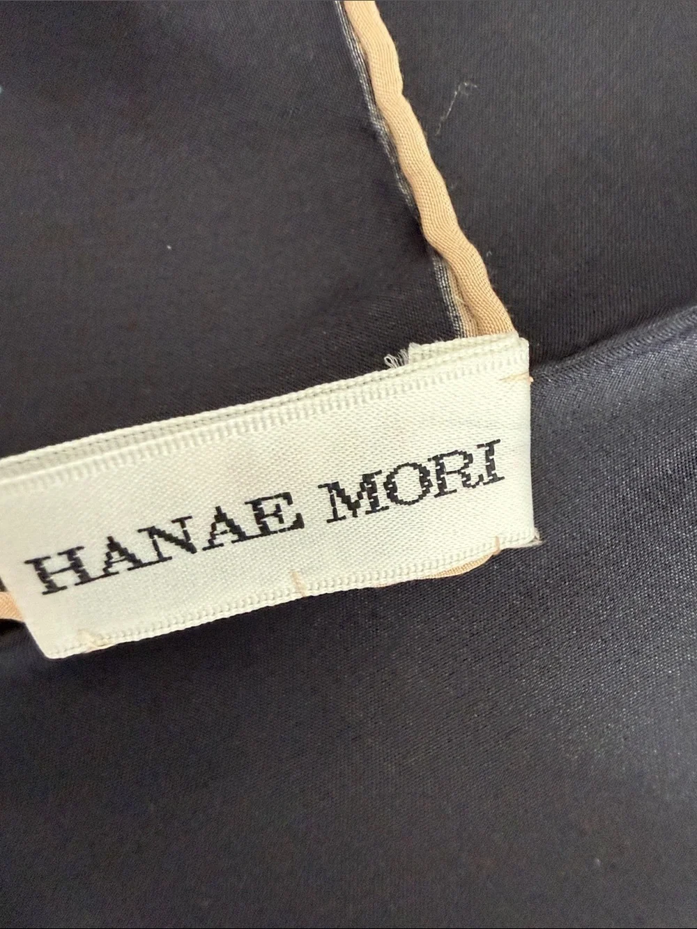 Hanae Mori Black Floral Silk Scarf - Pink & White Blooms 30 x 30